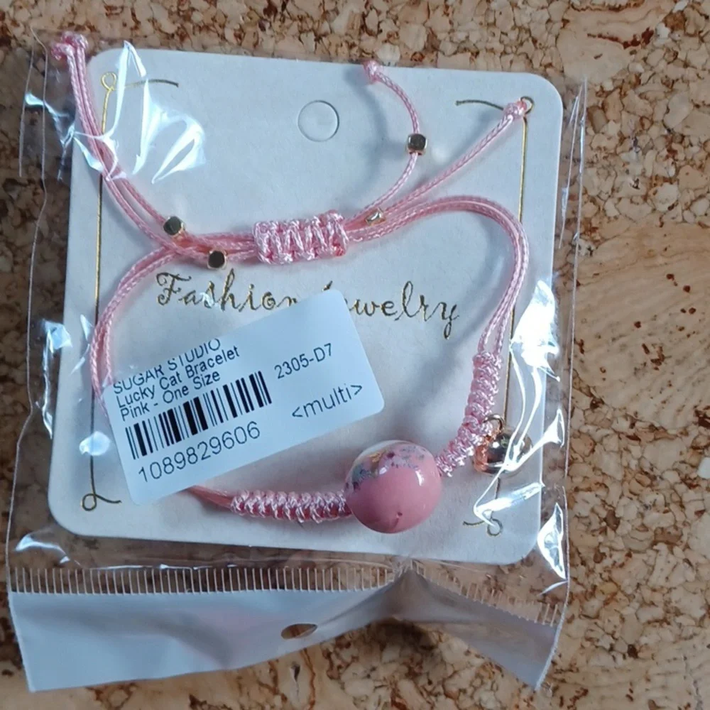 *3 for $20 ITEM* Pink Lucky cat  bracelet, one size, NWT